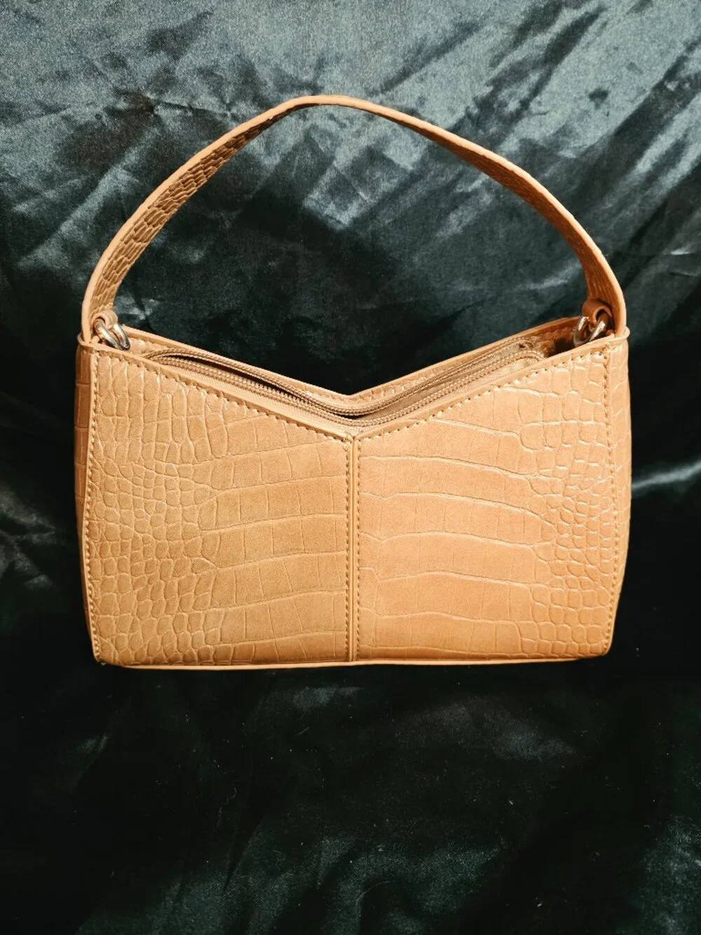 Cato Brown Croc Embossed Studded Mini Shoulder Bag Y2K